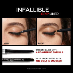 L’Oréal Paris Infallible Grip Mechanical Gel Eyeliner Pencil, Smudge-Resistant, Waterproof Eye Makeup with Up to 36HR Wear, 0.01 Oz