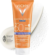 Vichy Water & Sweat Resistant Face & Body Sunscreen, Capital Soleil SPF 60 Ultra Light Travel Size 15ML