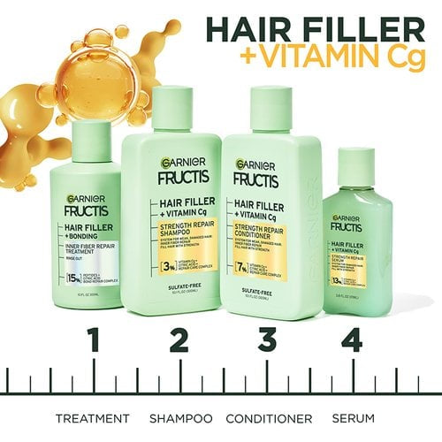 GARNIER FRUCTIS Hair Filler + Vitamin Cg Strength Repair Shampoo