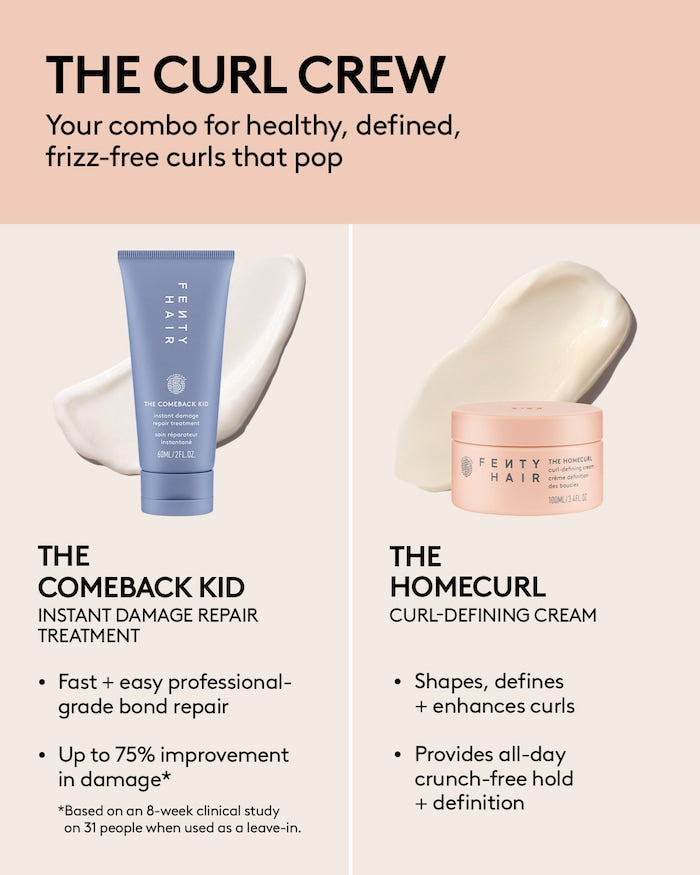 Fenty Beauty The Curl Crew Instant Damage Repair Treatment + Curl Defining Cream Set