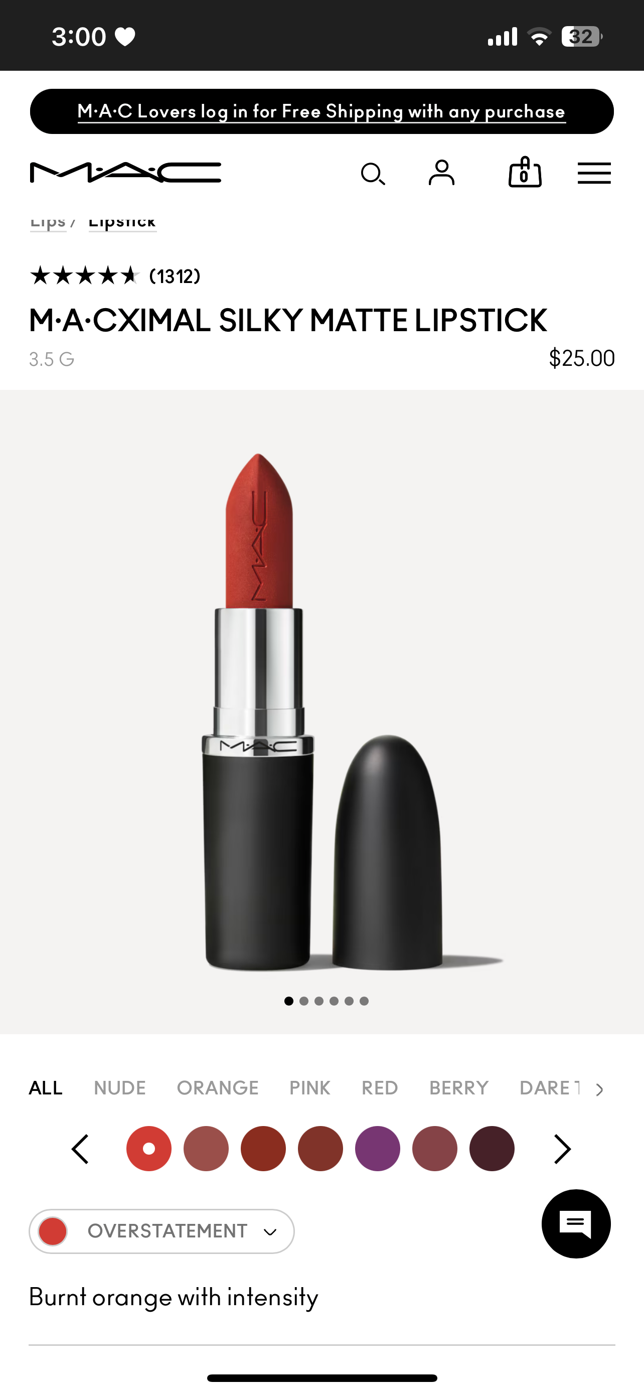 MAC-XIMAL SILKY MATTE/SATIN LIPSTICK