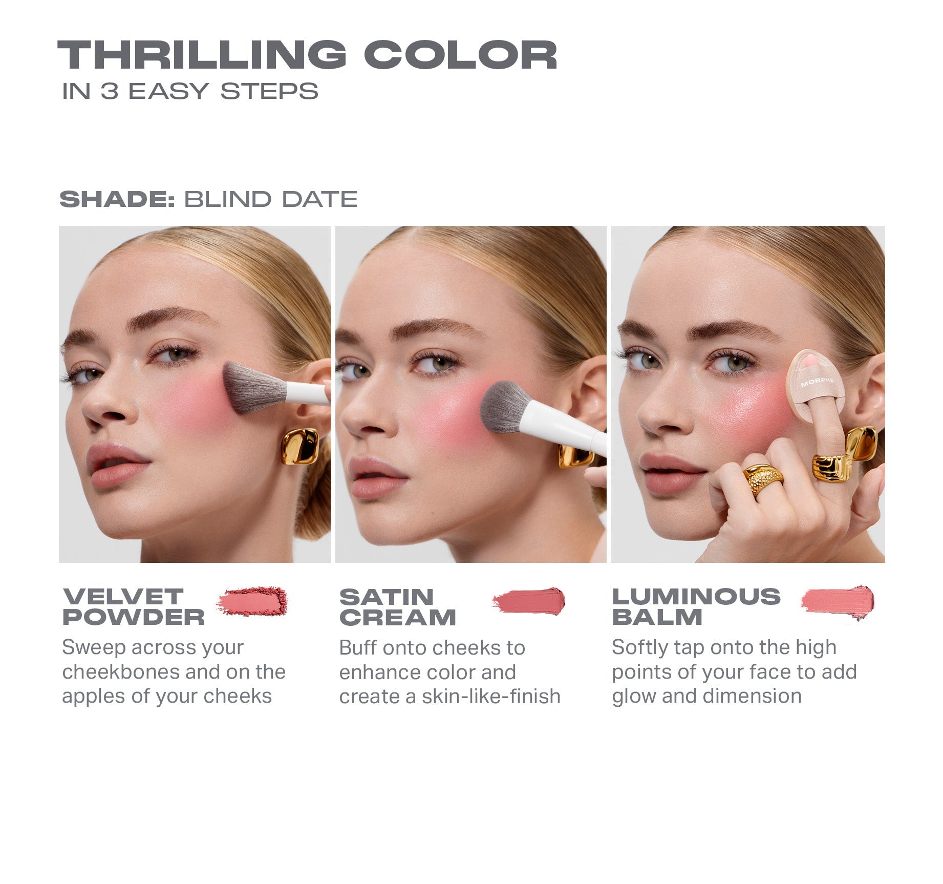 Morphe Cheek Thrills Multi-Finish Face Trio