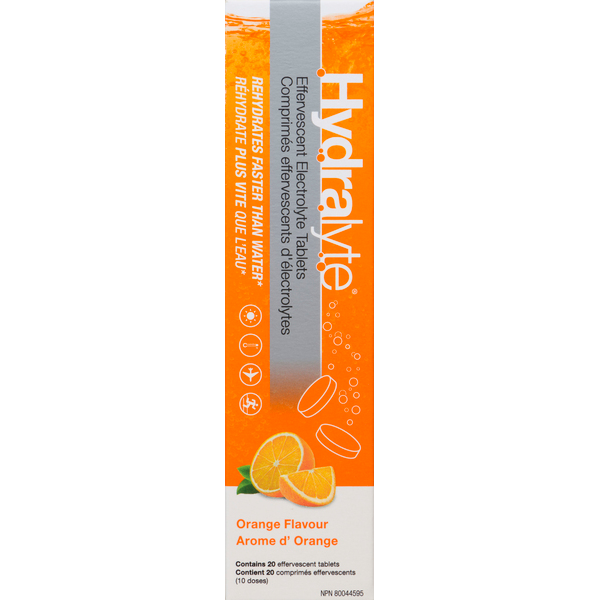 Hydralyte Orange Effervescent Tablets