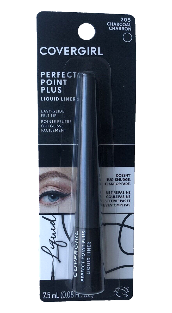 Covergirl Liquid Eyeliner Perfect Point Plus CHARCOAL #205 Easy Glide Liner