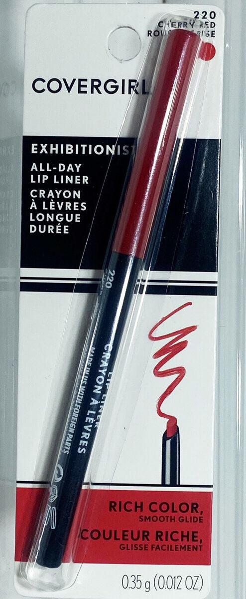Covergirl Exhibitionist All-Day Rich Color Smooth Glide Lip Liner Cherry Red 220