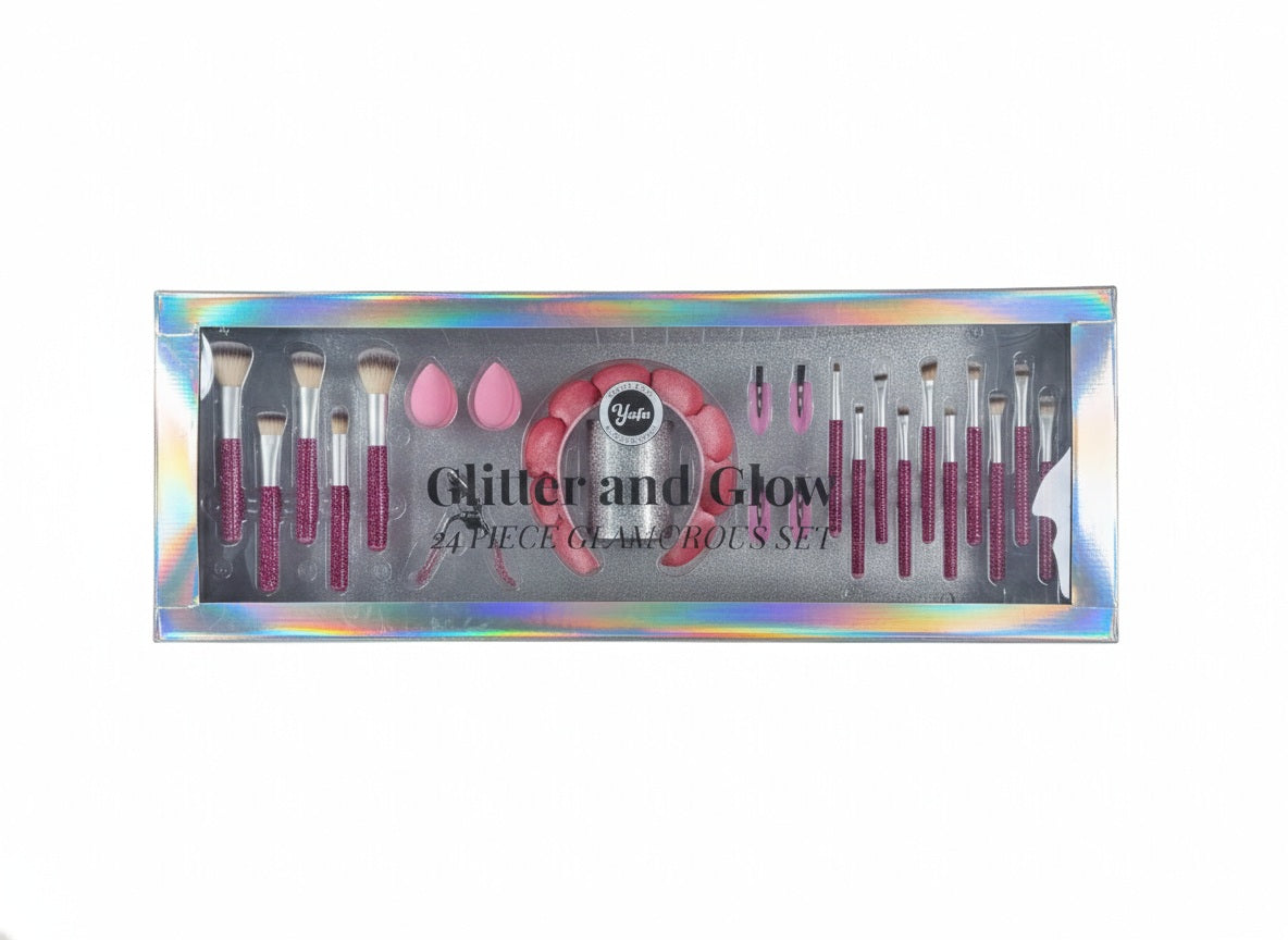 YAFA 24-piece Holographic Glitter & Glow Beauty Set
