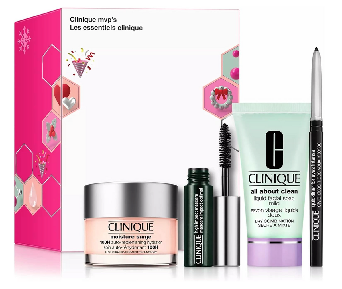 Clinique MVPS Skincare and Makeup Set 4 Pcs New